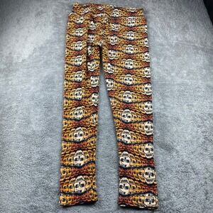LULAROE HALLOWEEN LEGGINGS SKULL DIAMONDS PAINT SPLATTERS SKULLS One‎ Size